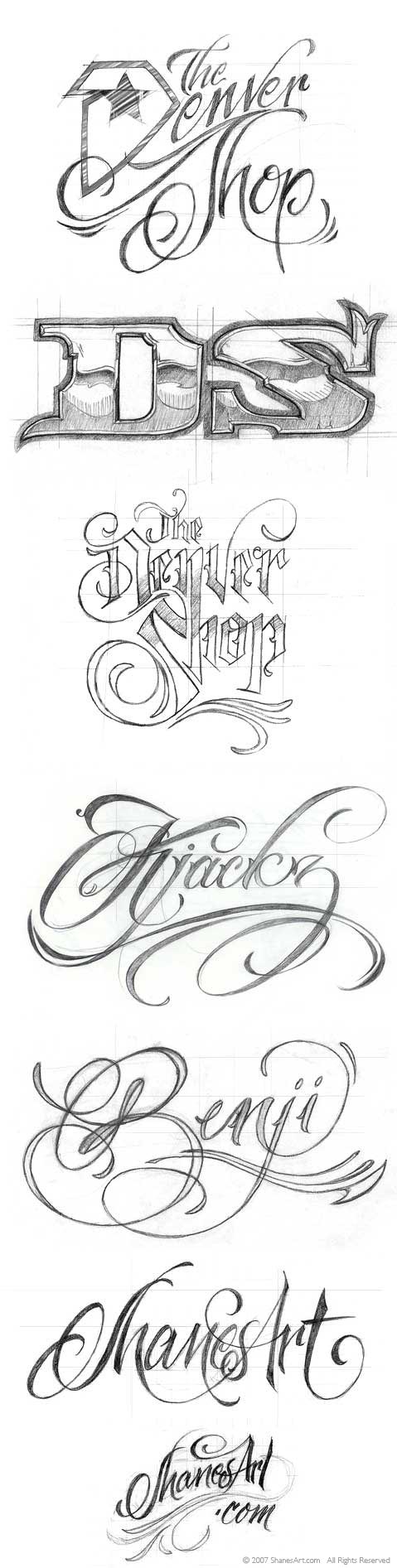 sophisticated feel of biker/tattoo lettering. Very inspirational to me